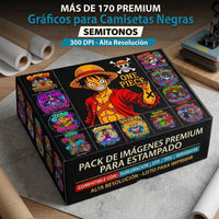 Bundle de Diseños Halftone para Camisetas PNG| DTF/DTG para camiseta Negra (Pack de 170 – Descarga Digital)