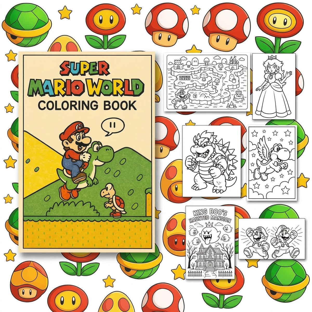 Libro para Colorear | PDF Digital para Imprimir | Super Bit World 20 páginas