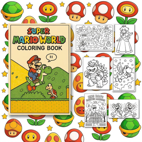 Libro para Colorear | PDF Digital para Imprimir | Super Bit World 20 páginas